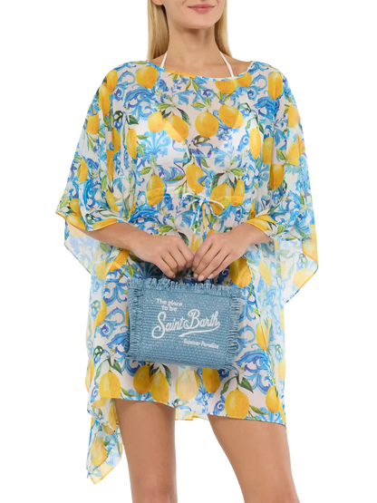 Denim Mini Vanity Straw effect bag - MC2 Saint Barth