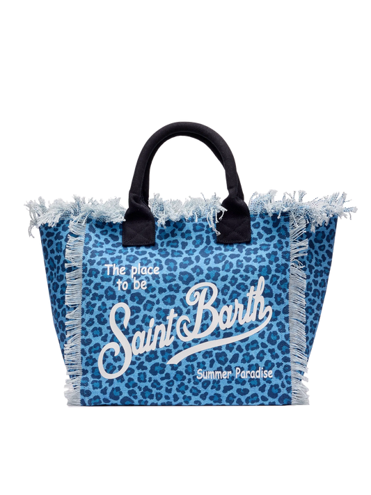 Cotton canvas Vanity tote bag with animalier print - MC2 Saint Barth