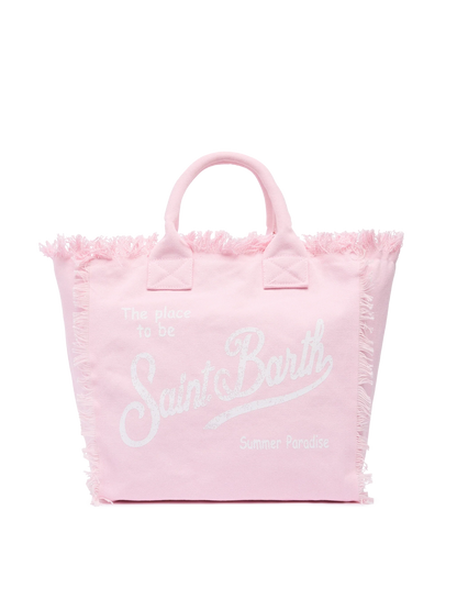 Pink cotton canvas Vanity tote bag