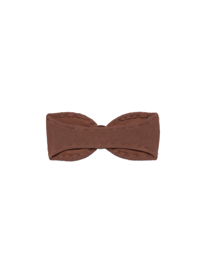 Yulia brown crinkle bandeau top
