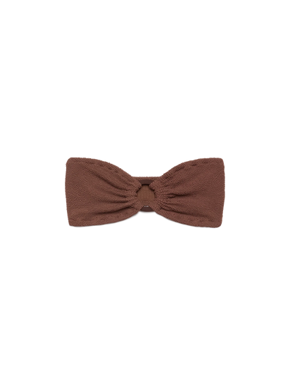 Yulia brown crinkle bandeau top