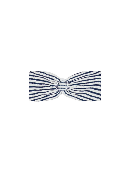 Yulia crinkle bandeau top with striped print