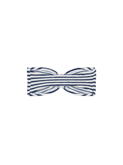Yulia crinkle bandeau top with striped print