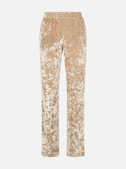 Woman beige chenille jogger pants Yvonne