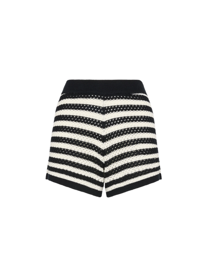 Yvette black striped knit polo