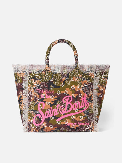 Vanity canvas shoulder bag with bandanna camouflage print - MC2 Saint Barth