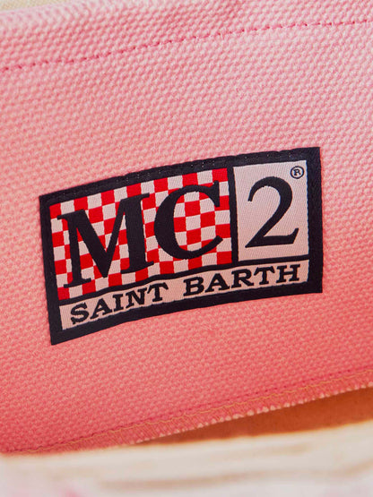 Colette pink cotton canvas handbag with Fiorucci Angels print | FIORUCCI SPECIAL EDITION - MC2 Saint Barth